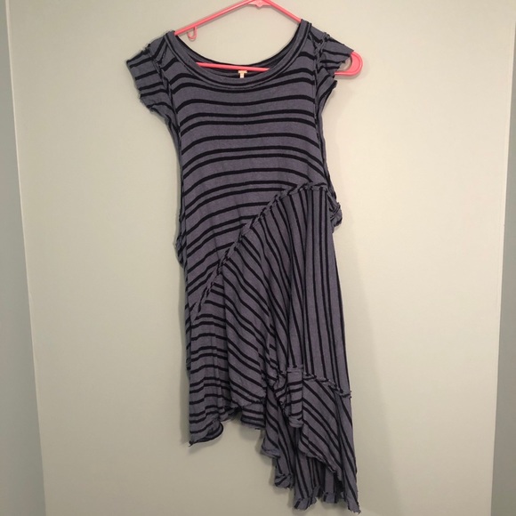 Free people blue striped tunic dress size large! - Picture 2 of 5